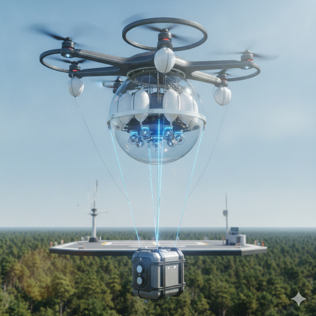 buoyancy-assisted drone payload tech