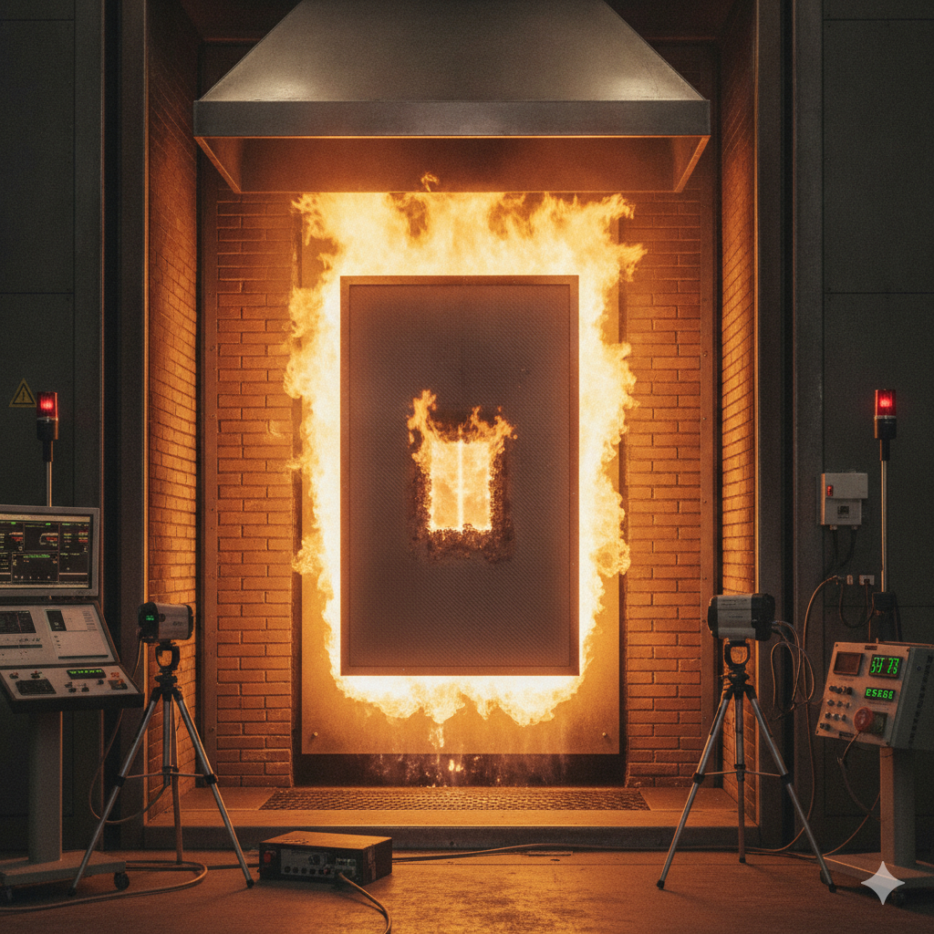 fire-certification tests for composite panel