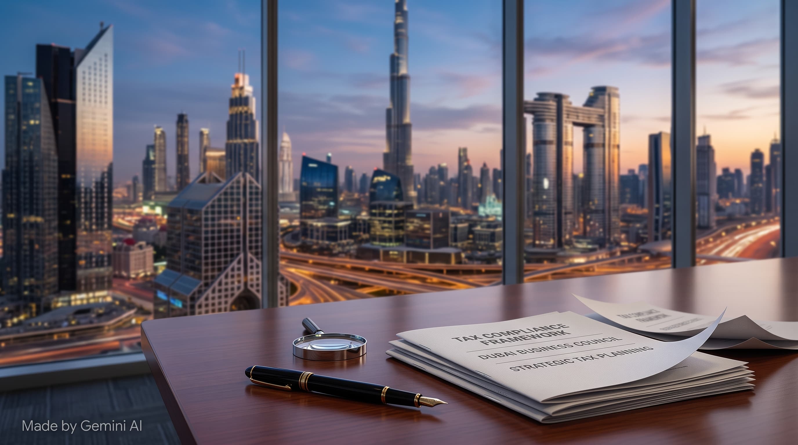 Dubai skyline at dusk representing corporate tax changes for UAE businesses