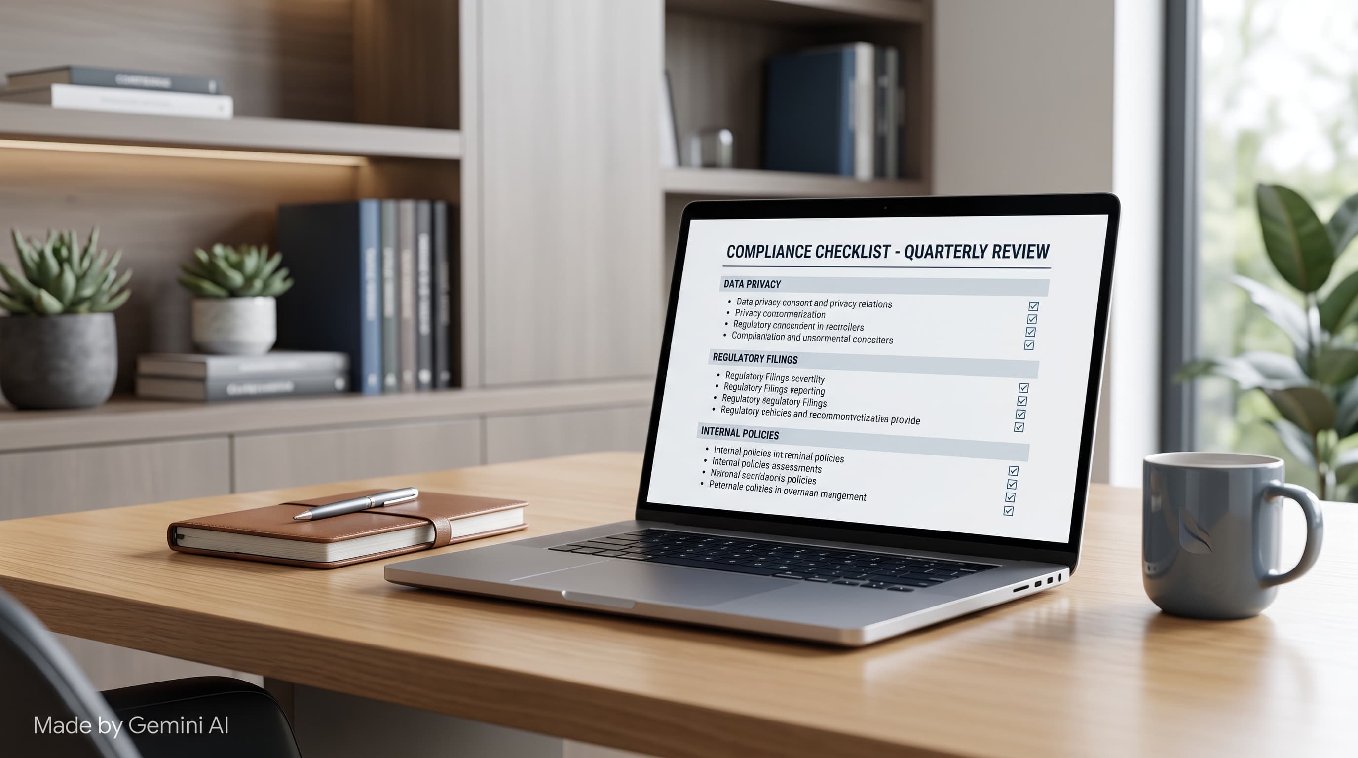 Founder working through a security compliance checklist on a laptop at home