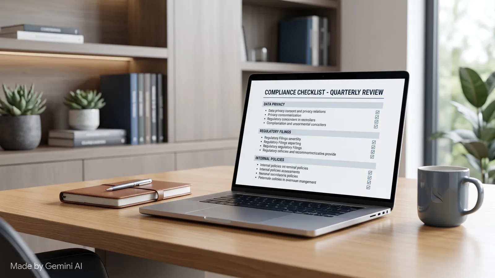 Founder working through a security compliance checklist on a laptop at home