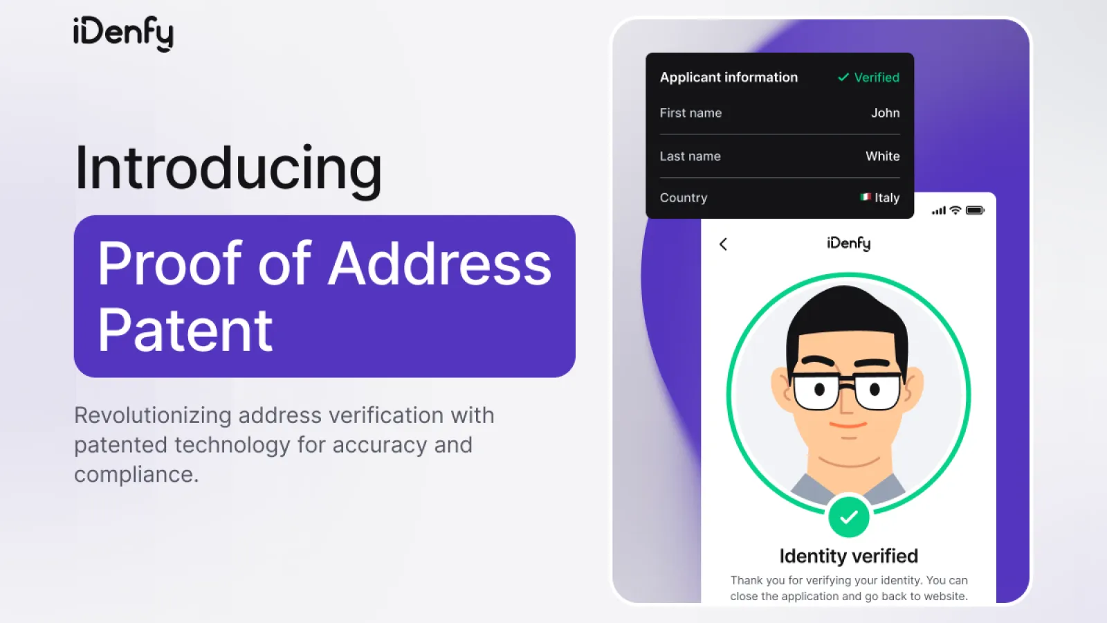 iDenfy announces its first-ever patent publication on Address Verification technology